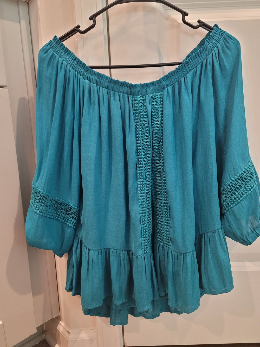 Harlowe & Graham Teal Off-Shoulder Top Size S